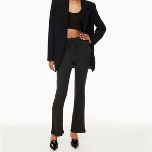 Babaton The Group Time Pant Ribbed Black Flare Pants Small Black